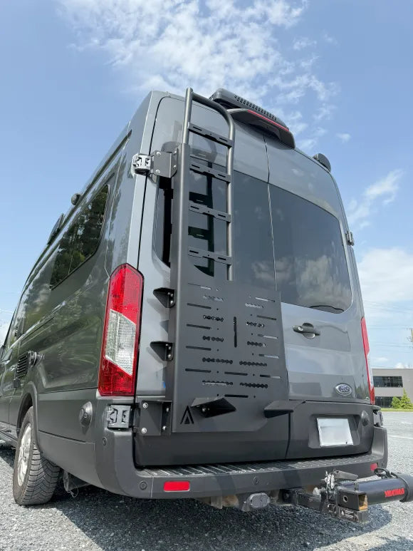 Atlas Roadcamp Rear Door Tire Carrier with Ladder for adventure vans