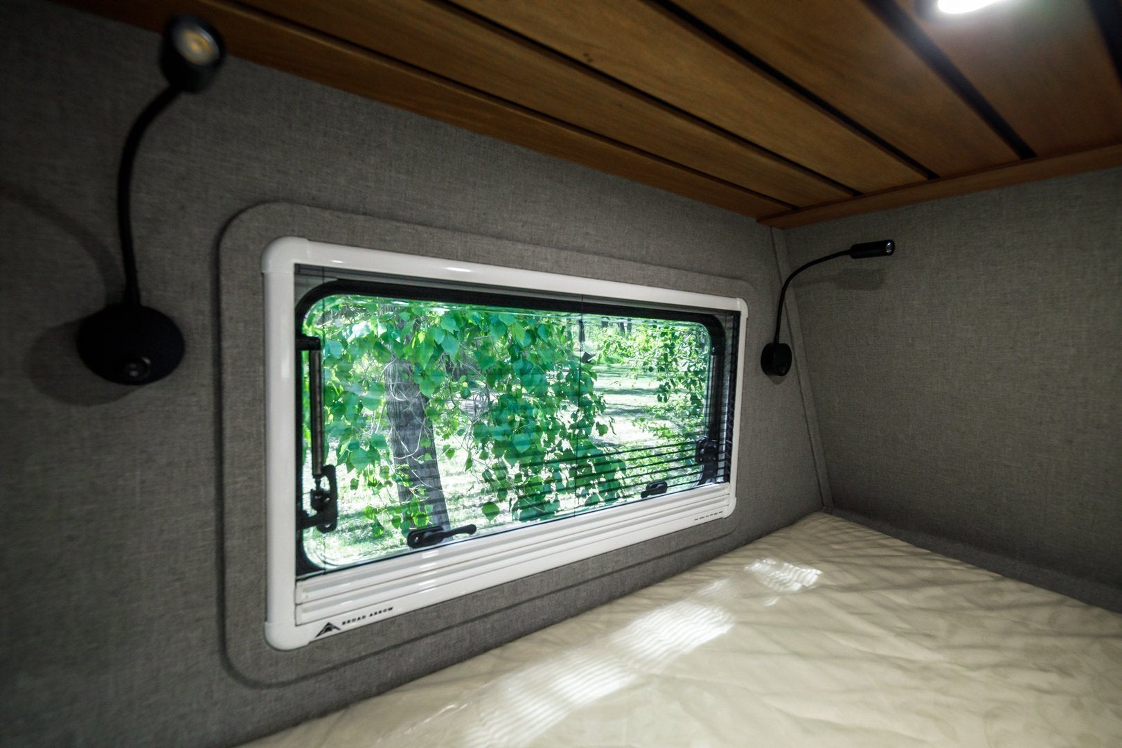 Broad Arrow flat windows for trailer conversion